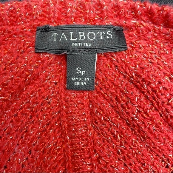 Talbots Orange and Gold Short Sleeve Sweater Size SP - Picture 5 of 5